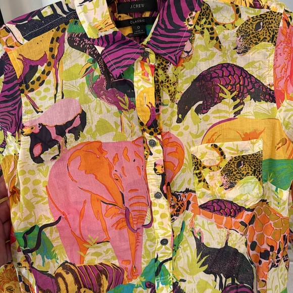 Lions, Tigers & More - OH MY! Fun J Crew Pull Over Shirt - Small - Picture 4 of 6